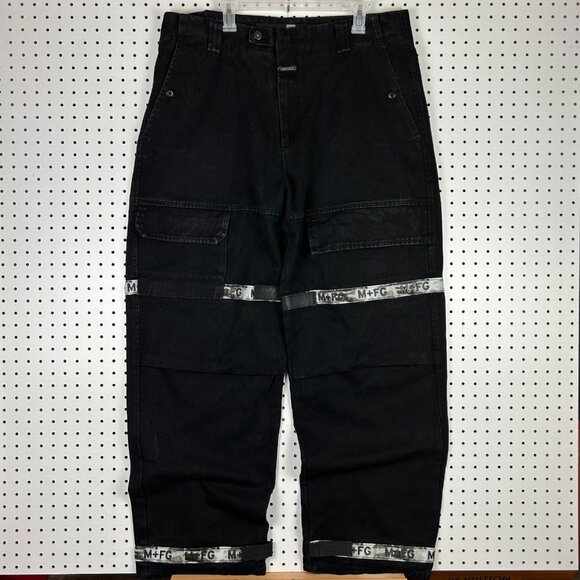 Girbaud 90s Shuttle Tape Jeans 40x34 Black Gothic Wide Leg Baggy Cyber‎ Punk Y2K - Picture 1 of 9